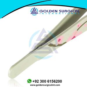 Pince à épiler à pointe inclinée en acier inoxydable, prix bas, collection de designers, logo et design personnalisés, antistatique - Product Image 5