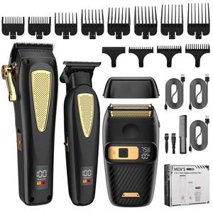 Cortadora de Pelo Profesional 3 en 1 Inalámbrica para Hombre, Recortadora Eléctrica, Cuchilla en T de Acero Inoxidable, Batería con Idioma en Francés - Product Image 3