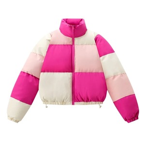 Stand Collar Thick Warm Men Cotton-Padded Jacket Winter Fashion Patchwork Coat Color Block Puffer Jacket <b>Women</b> <b>Parka</b> Streetwear - Product Image 1