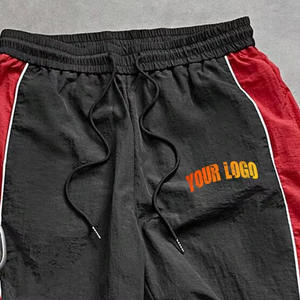 Streetwear personnalisé de haute qualité en polyester/coton respirant, brodé, à taille mi-haute élastique, épais, décontracté, coupe ample, color block, effet délavé - Product Image 6
