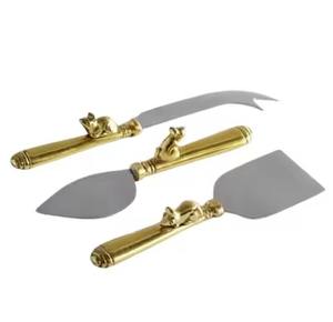 Vaisselle Couteau Cuillère Fourchette Couverts Métallique Vaisselle Résine Manche Or Fini Fromage Ensemble d'Outils Cuisine Couverts - Product Image 3