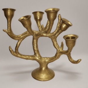 Bougeoir vintage en aluminium avec base en bronze martelé, artisanat artisanal offrant un accent décoratif pour les intérieurs - Product Image 6