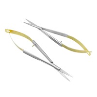 3 Buah Gunting Bedah Castroviejo Gigi Manual Baja Tahan Karat Alat Forceps Lurus/Melengkung Instrumen Kedokteran Gigi CE Ergonomis