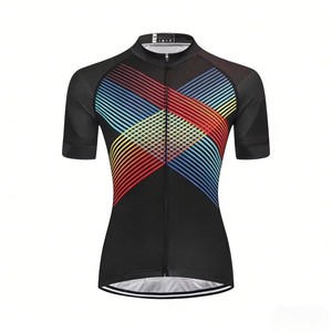 Maillot de cyclisme sur route pour femmes, personnalisé, de haute qualité, séchage rapide, respirant, léger, à rayures colorées, sublimation, vente en gros OEM - Product Image 1