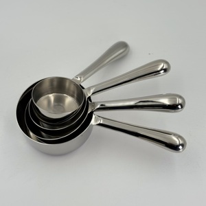 Tazas Medidoras de Acero Inoxidable de Primera Calidad, Acero Puro con Diseño de Mango Largo, Perfectas para Mediciones Eficientes en el Hogar y la Cocina - Product Image 4