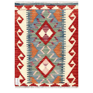 Alfombra Kilim de Maimana, Afganistán, 82 x 60 cm, Decoración de Pared - Product Image 1