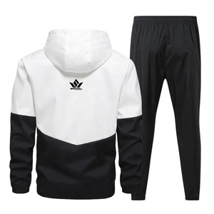 Design Quick Dry Polyester Sweatpants Set Spring Wear tittle Men's Full <b>Zip</b> <b>Hooded</b> Tracksuit Set Color Block Design Quick Dry - Product Image 3