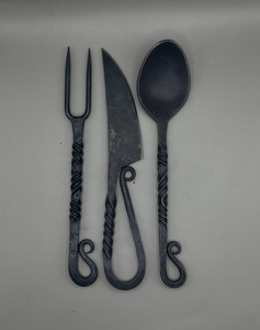 Medieval Kitchen <b>Knife</b> Set Fork <b>Knife</b> & Spoon High Carbon Steel Forged Handmade Dishwasher <b>Safe</b> - Product Image 4