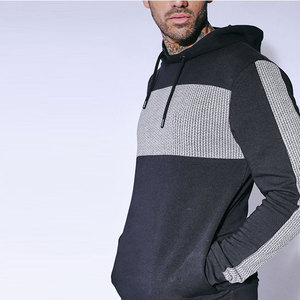 Vêtements de sport d'hiver en gros, veste personnalisée, sweat-shirt, survêtement 100% coton, ensemble jogging deux pièces, design patchwork, homme, imperméable - Product Image 2