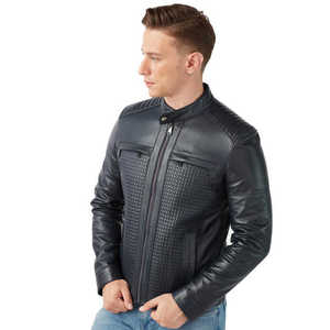 Veste en cuir véritable vintage pour homme, service OEM, personnalisable, coupe-vent, respirante, tissu tricoté, décoration en fourrure, classique - Product Image 3