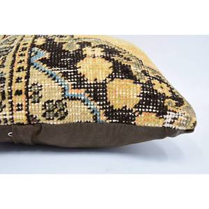 Gold Kantha Patchwork Wool <b>Pillow</b> 12x12 Inch Vintage Embroidered Print Cushion Rustic Home Decorative <b>Throw</b> <b>Pillow</b> for Floor Use - Product Image 5