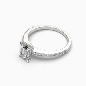 Bague de fiançailles classique solitaire en diamant taille émeraude 1,00 carat, couleur F, clarté VS, diamant de laboratoire en or 14 carats, pour usage quotidien, cadeau - Product Image 5