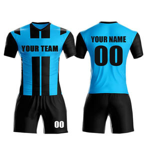 Maillot de football personnalisé à coupe ajustée, séchage rapide, 100% polyester, impression par transfert thermique, design rétro, col rond, demi-manches - Product Image 1