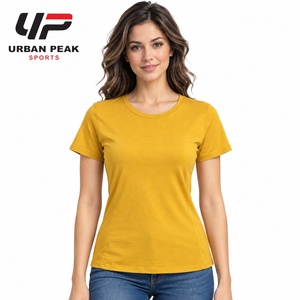 Camiseta personalizada para mujer con cuello redondo, opciones de etiqueta privada, gráficos personalizados y acabado refinado para marcas de moda. - Product Image 1