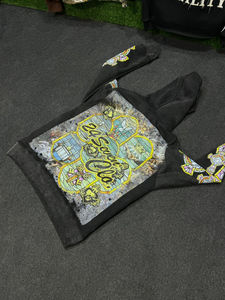 Sweat à capuche unisexe personnalisé 100% coton noir de haute qualité avec impression DTF, broderie et découpe, service OEM hiver - Product Image 6