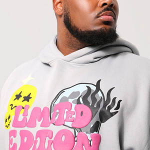 Sweat à capuche imprimé bouffant pour hommes de haute qualité fabriqué par un fabricant professionnel Services OEM disponibles Sweats à capuche imprimés bouffants pour hommes - Product Image 2