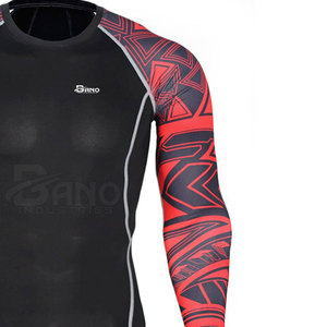 Offre Spéciale MMA Rash Guard Logo personnalisé Long Spandex et Nylon Simple Plain Blank Solid Color BJJ Rash Guard pour la vente en ligne - Product Image 6
