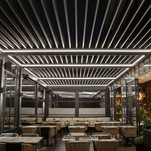 Pérgola Retráctil de Aleación de Aluminio con Recubrimiento en Polvo, Techo de Láminas, Resistente al Viento y Ecológica para Espacios Exteriores Modernos - Product Image 5