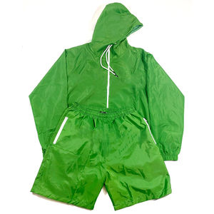 Conjunto corto cortavientos con cremallera unisex personalizado 100% poliéster estilo veraniego informal color personalizado al por mayor para hombres - Product Image 4