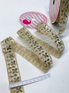 Espejo personalizado bordado tela de encaje nupcial étnico y uso de moda espejo hecho a mano bordado encaje ajuste para ropa y hogar - Product Image 5