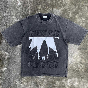 Camiseta con estampado de pantalla transpirable de algodón de alta calidad para hombre - Product Image 1