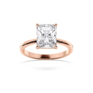 Anillo de compromiso de diamantes de corte radiante cultivado en laboratorio de 3,00 quilates de quilates hecho en plata para ella - Product Image 6