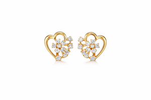 Vente flash, boucles d'oreilles clous en argent sterling 925, or blanc pur 14 carats, diamant de laboratoire en forme de cœur, clous de mariée, clous de tous les jours, cadeau pour elle - Product Image 4