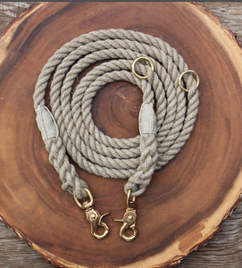 สไตล์ป่านหินสีเทาผ้าฝ้ายอินทรีย์เชือกจูงสุนัขอุปกรณ์สัตว์เลี้ยงอุปกรณ์เสริมผ้าฝ้ายสีที่กําหนดเอง - Product Image 1