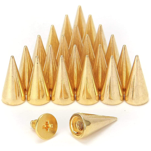 Remache de tornillo de cabeza plana cónica de latón para cuero - Product Image 1