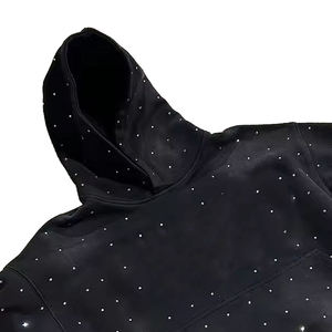 Alta calidad invierno térmico 100% algodón Streetwear ecológico de gran tamaño personalizado Unisex Puff impresión Ácido lavado diamantes de imitación - Product Image 4