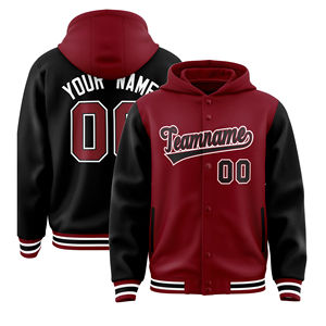 Ropa de equipo informal personalizada, abrigo de invierno de béisbol de talla grande para hombre, chaqueta con capucha universitaria cortavientos personalizada, moda de invierno - Product Image 1