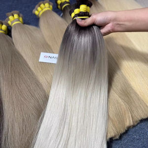 # Extensions de cheveux humains vierges vietnamiens de qualité supérieure, en vrac, toutes longueurs, couleurs ombrées 1B/PLA02, avec des extrémités épaisses - Product Image 4
