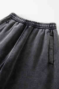 <b>Double</b>-Layered Waist Jogger Pants Acid Wash Casual Printed Sports <b>Trousers</b> with Elastic Closure Sun Faded Canvas Material - Product Image 4