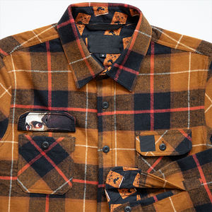 OEM/OEM Men Flannel <b>Shirt</b> Custom Print Embroidery Logo Plus Size 100% Cotton Long Sleeve Flannel Men's <b>shirts</b> - Product Image 3
