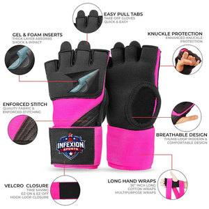 Gants intérieurs de boxe personnalisés à prix de gros, à séchage rapide, pour entraînement, avec bandages de protection, en vente en ligne - Product Image 4