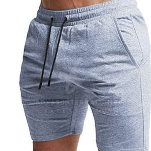 Pantalones Cortos Deportivos para Hombre de Alta Calidad, 100% Algodón, Cintura Media Elástica, Secado Rápido, Color Personalizado, Diseño Sólido, Ropa Casual para Fitness - Product Image 5