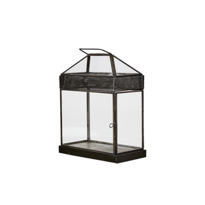 Soporte de pilar de vela duradero hecho a mano clásico de Metal y vidrio negro antiguo decoración del hogar bodas eventos de Navidad - Product Image 4