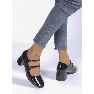 Zapatos de tacón cuadrado de 8cm a la moda y cómodos para mujer, tacones altos con cierre deslizante para la temporada de primavera - Product Image 1