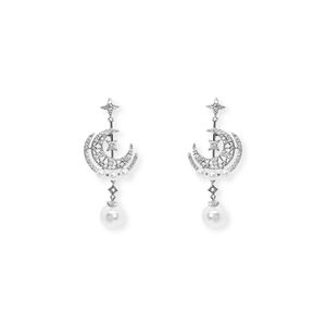Pendientes de perlas de circonia cúbica para mujer, joyería de cobre, fiesta de moda, odm, oem, obm, novedad de 2023, listo para enviar - Product Image 1