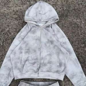 ชุดเซ็ตเสื้อฮู้ดดี้และกางเกงวอร์มผ้าเฟรนช์เทอร์รี่เนื้อหนา ทรงหลวม ไหล่ตก สีพื้นมุก สไตล์วินเทจ สำหรับผู้ชาย - Product Image 4