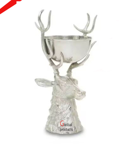 Bol de service de nourriture au design de cerf haut de gamme argenté au look incroyable pour hôtel, maison et restaurant - Product Image 1