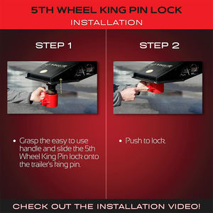 Verrou de cinquième <span class=keywords><strong>roue</strong></span> AMBITION - Acier enduit de poudre - Verrou de cinquième <span class=keywords><strong>roue</strong></span> - <span class=keywords><strong>Antivol</strong></span> - Durable - Verrou de cinquième <span class=keywords><strong>roue</strong></span> sécurisé - Product Image 6