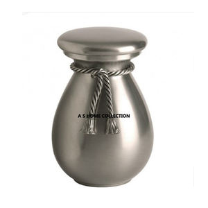 Urnes de crémation pour adultes en métal, fleur en laiton, design élégant décoratif poli brillant de luxe - Product Image 5