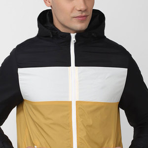 Col à capuche fermeture éclair couleur bloqué hommes vestes à la mode motif personnalisé couleur bloqué hommes vestes - Product Image 6