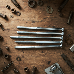 Tornillo para Madera de Acero al Carbono Marca PDC con Cabeza Plana Avellanada, Rosca Gruesa Parcial, Punta Afilada, Óxido Negro, en Pulgadas, Buen Precio - Product Image 1