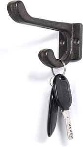 Antique Black Heavy-Duty Double <b>Wall</b> Cast Iron <b>Hooks</b> Vintage Coat and Hat Rails <b>Wall</b>-Mounted for Mudroom <b>Keys</b> - Product Image 3
