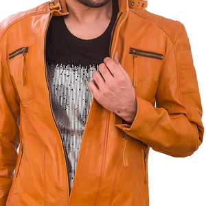 High Street Style Men's <b>Winter</b> and Autumn Leather Jacket High Quality Fashionable Outdoor <b>Wear</b> Men's Jackets - Product Image 3