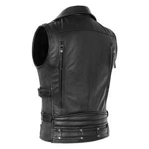 OEM Custom Design Mens High Quality Leather <b>Vest</b> Windproof & Waterproof Outerwear Vintage Brown Men 100% Genuine Leather <b>Vest</b> - Product Image 5