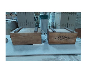 Retro Brown <b>Storage</b> <b>Crate</b> Box Shabby Chic Vintage Walnut Wood Craft with Rope Handle for Wine Cake & Home Party Birthday Decor - Product Image 2