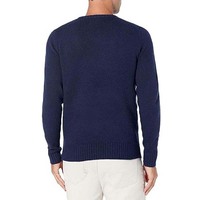 Pull en tricot bleu marine pour homme, col en V, en coton, respirant, manches longues, sport d'hiver, surdimensionné, rayé vintage